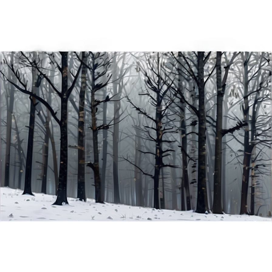 Winter Trees And Foggy Landscape Png 9 PNG Image