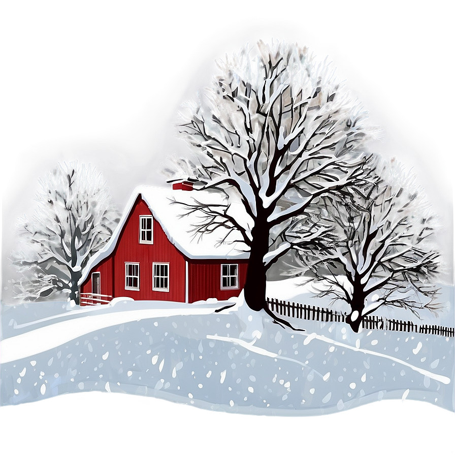 Winter Trees And Snowy Rooftops Png Tsk3 PNG Image