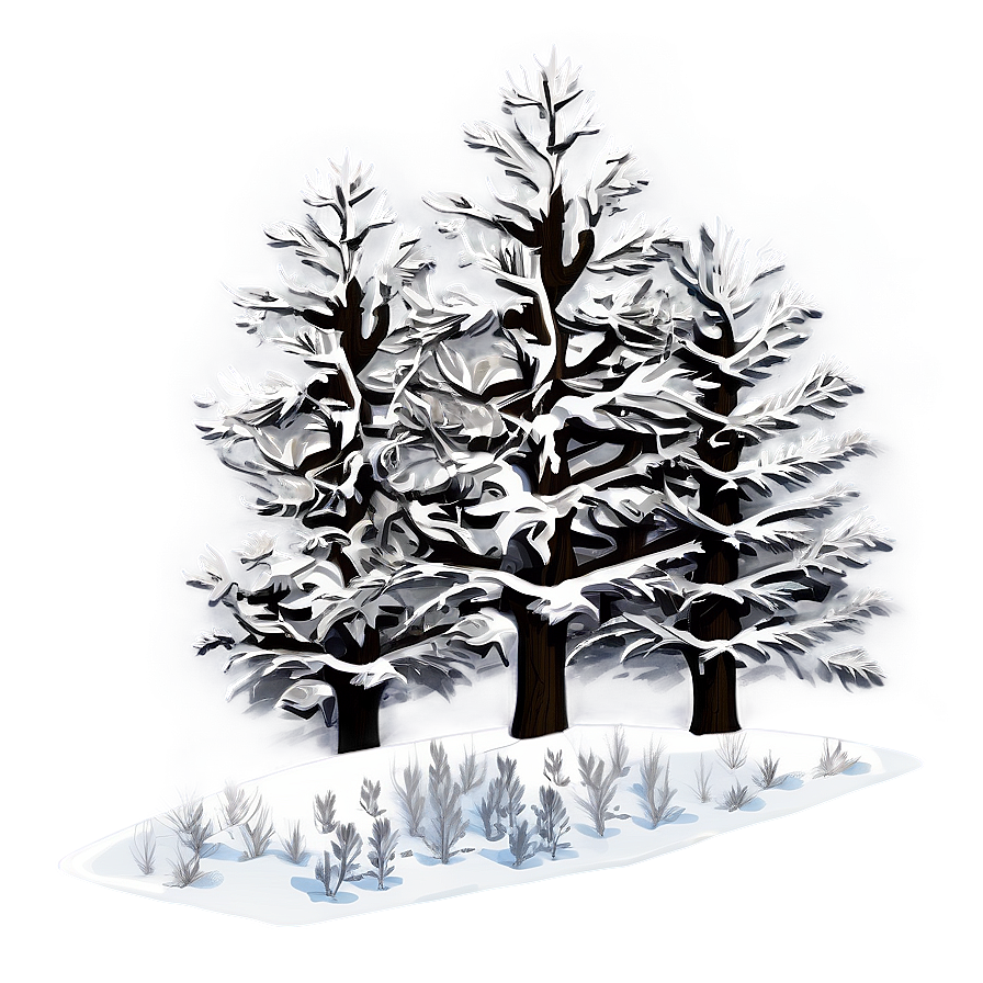 Winter Trees In Blizzard Png Aaw PNG Image