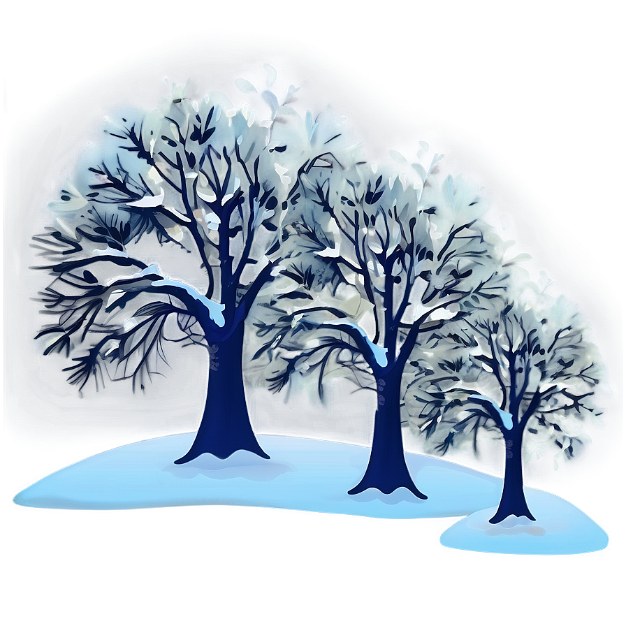 Winter Trees Under Starry Sky Png Nvt PNG Image