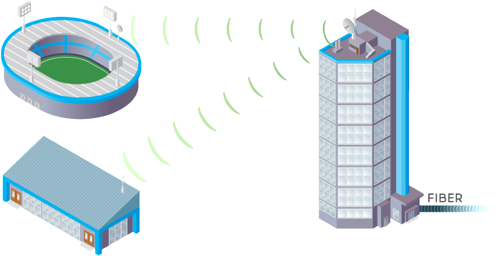 Wireless Communication Network Illustration PNG Image