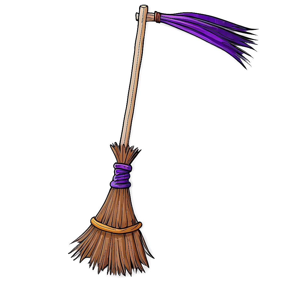 Witch Broom Halloween Decor Png 06292024 PNG Image