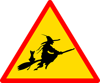 Witch Caution Sign PNG Image