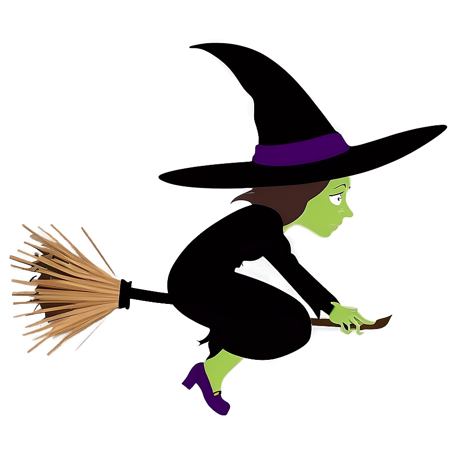 Witch Flying Halloween Cartoon Png 06252024 PNG Image