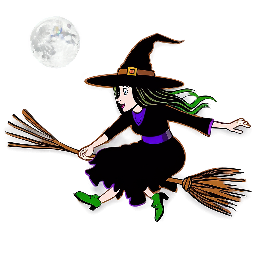 Witch Flying Halloween Cartoon Png 34 PNG Image