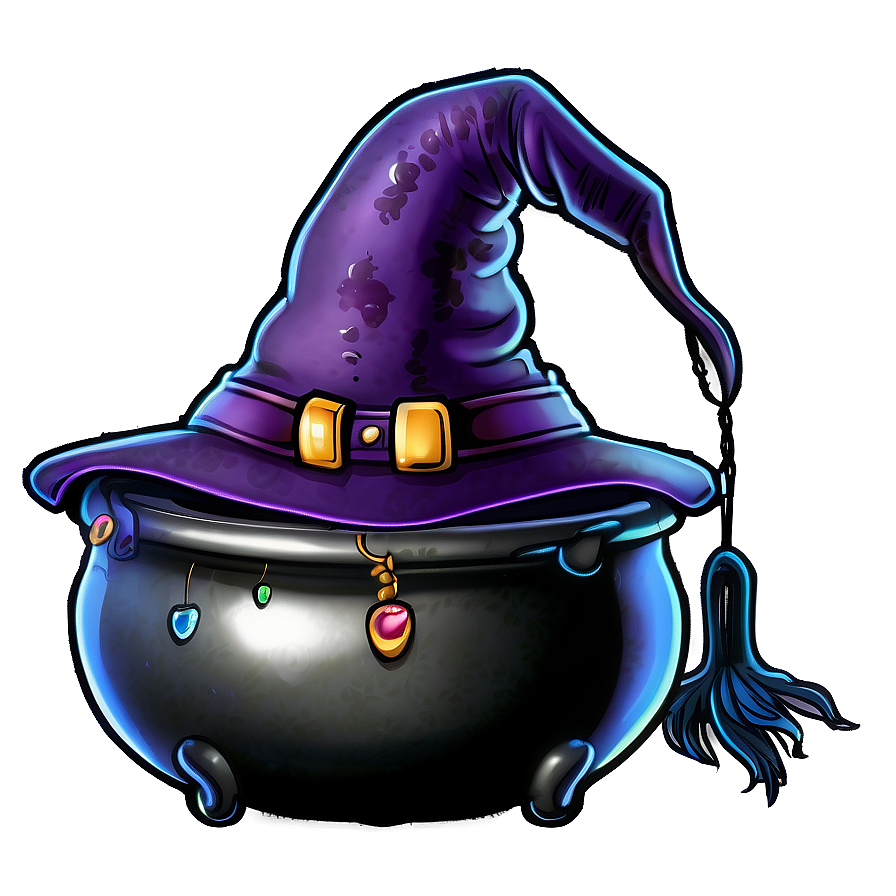 Witch Hat And Cauldron Png Teh39 PNG Image