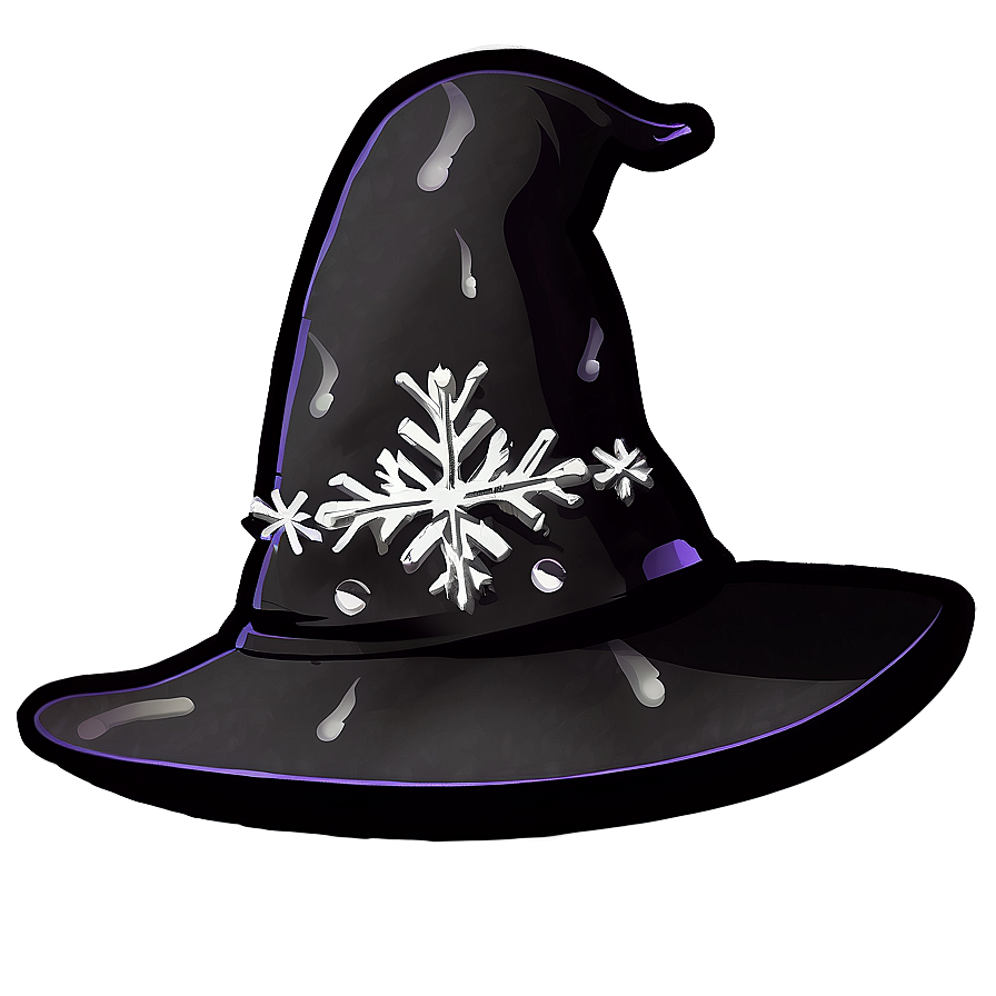 Witch Hat With Snowflakes Png Hdj74 PNG Image