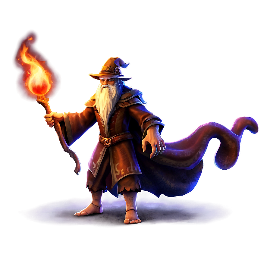 Wizard Conjuring Fire Beast Png 56 PNG Image