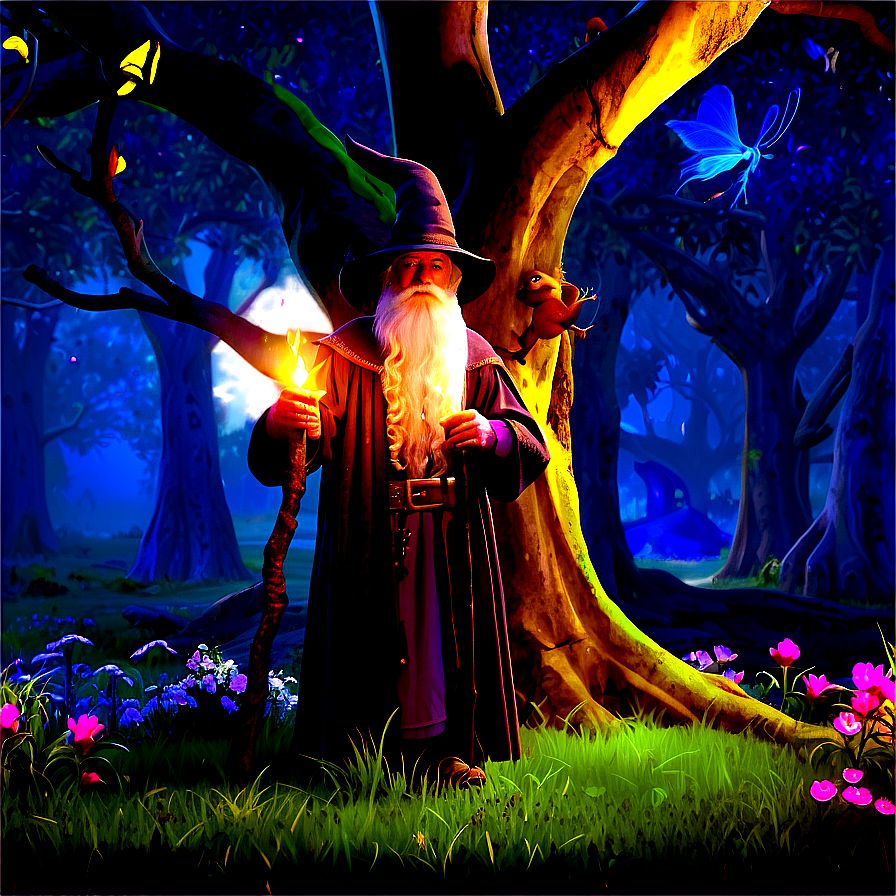 Wizard In Enchanted Forest Png Vjo PNG Image