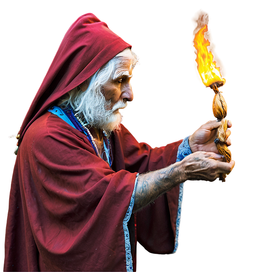 Wizard Performing Ritual Png 06112024 PNG Image