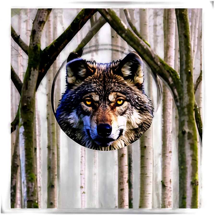 Wolf Eyes In Forest Png Xcu PNG Image