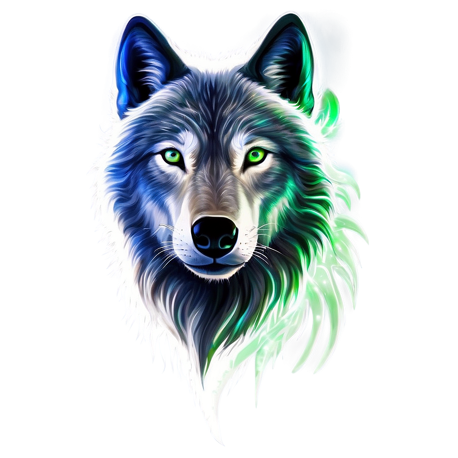 Wolf Face With Northern Lights Png 06292024 PNG Image