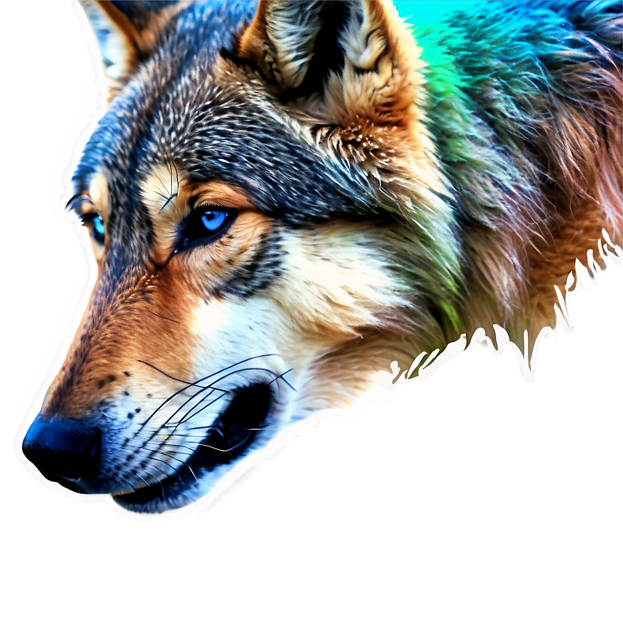 Wolf Face With Northern Lights Png 06292024 PNG Image