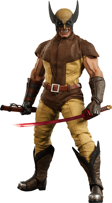 Wolverine Classic Costume Action Pose PNG Image