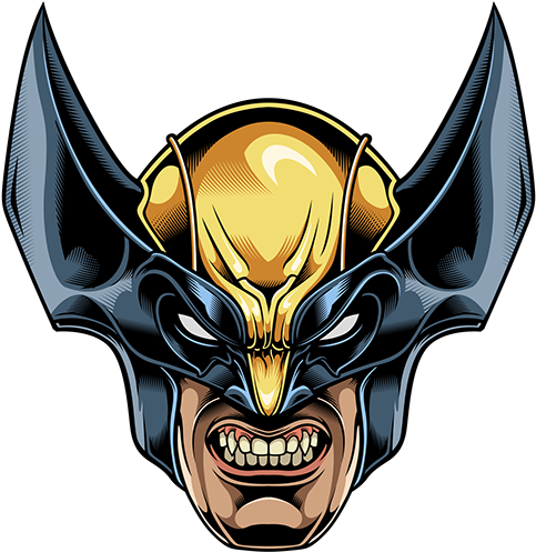 Wolverine Comic Style Mask Artwork PNG Image