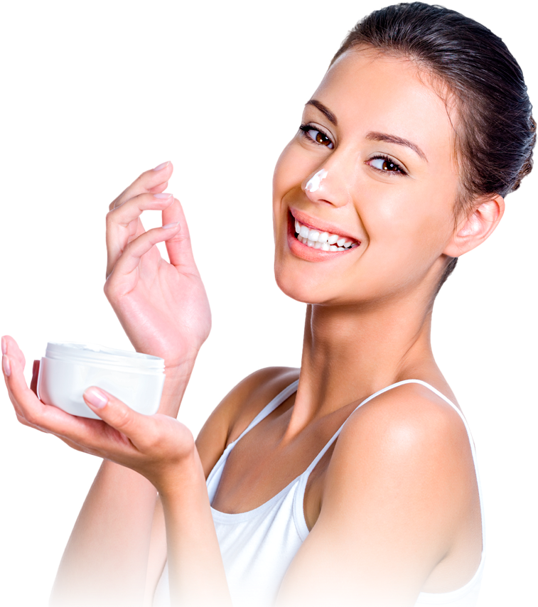 Woman_ Applying_ Facial_ Cream PNG Image