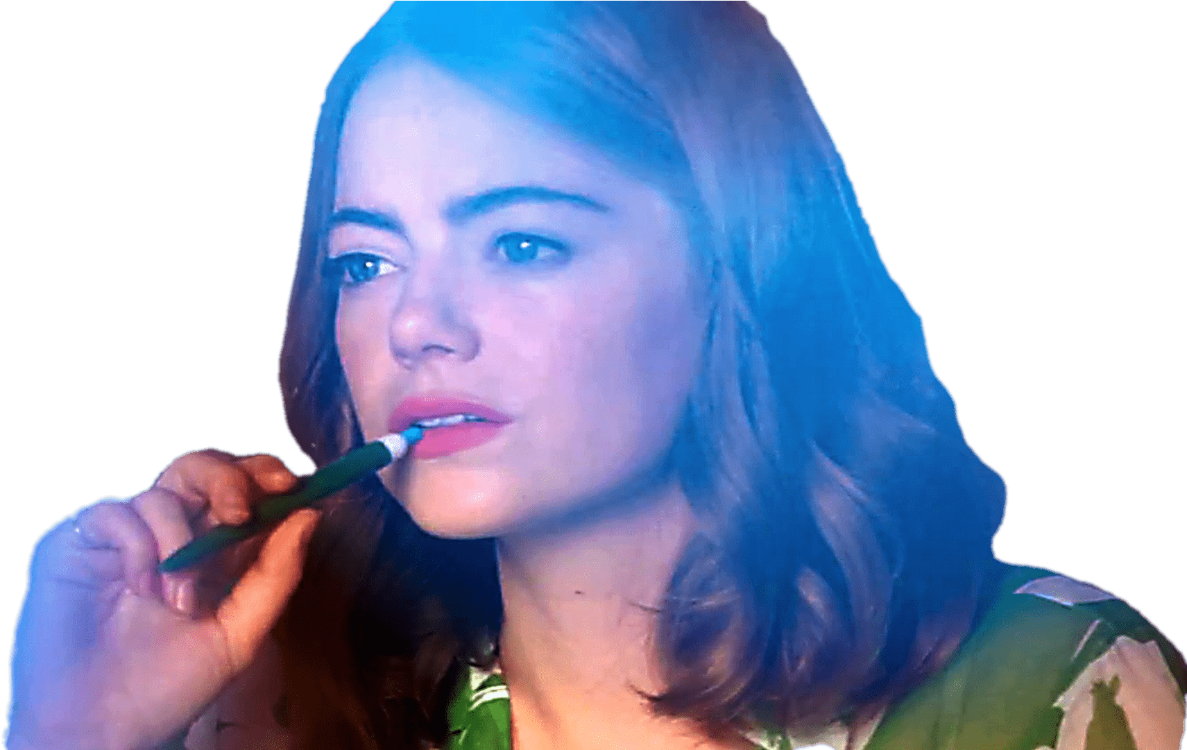 Woman Applying Lipstick PNG Image