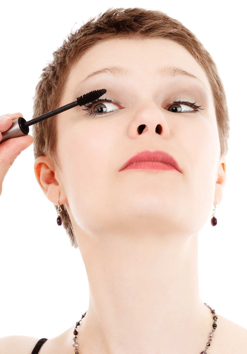 Woman Applying Mascara PNG Image