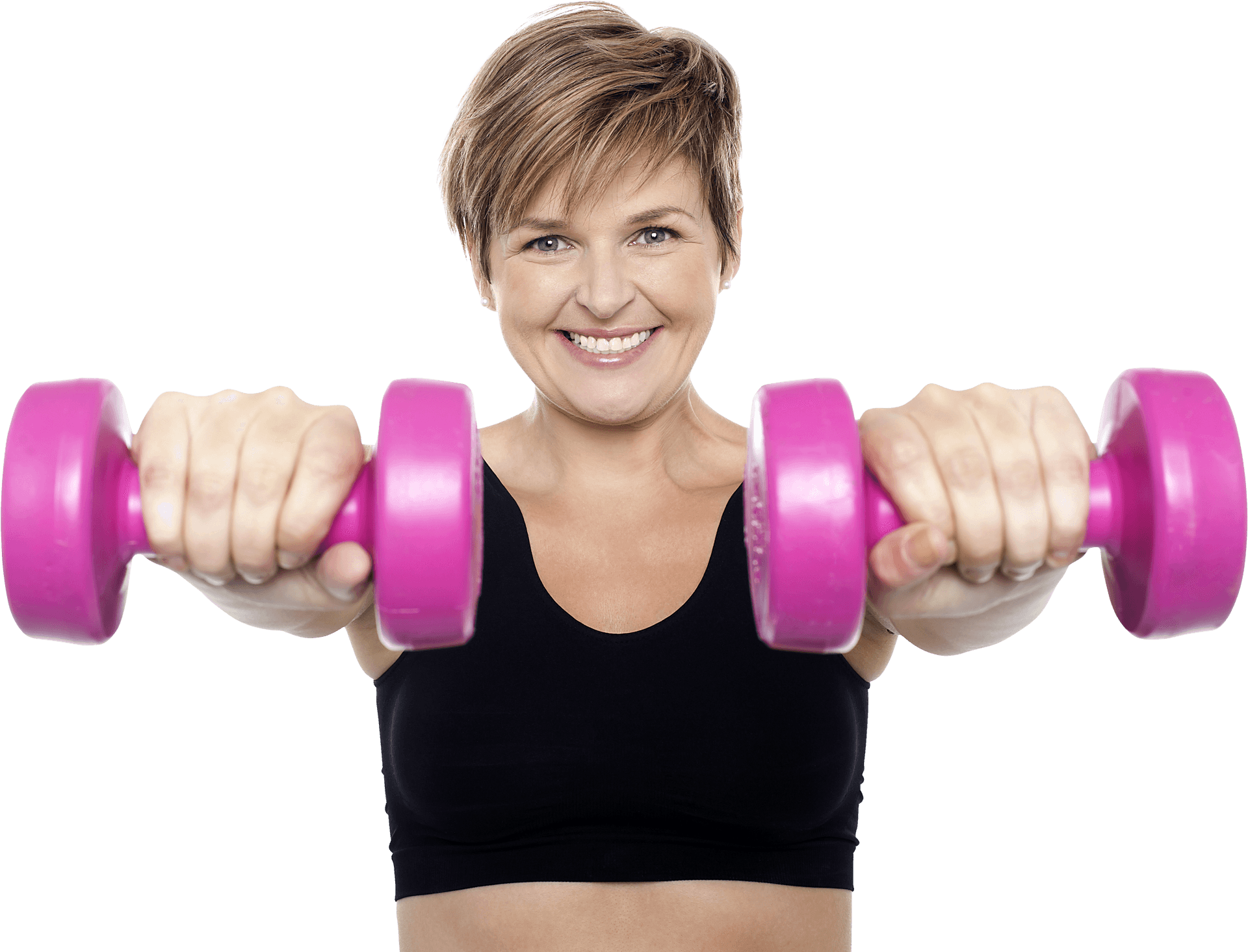 Woman Exercising With Dumbbells PNG Image