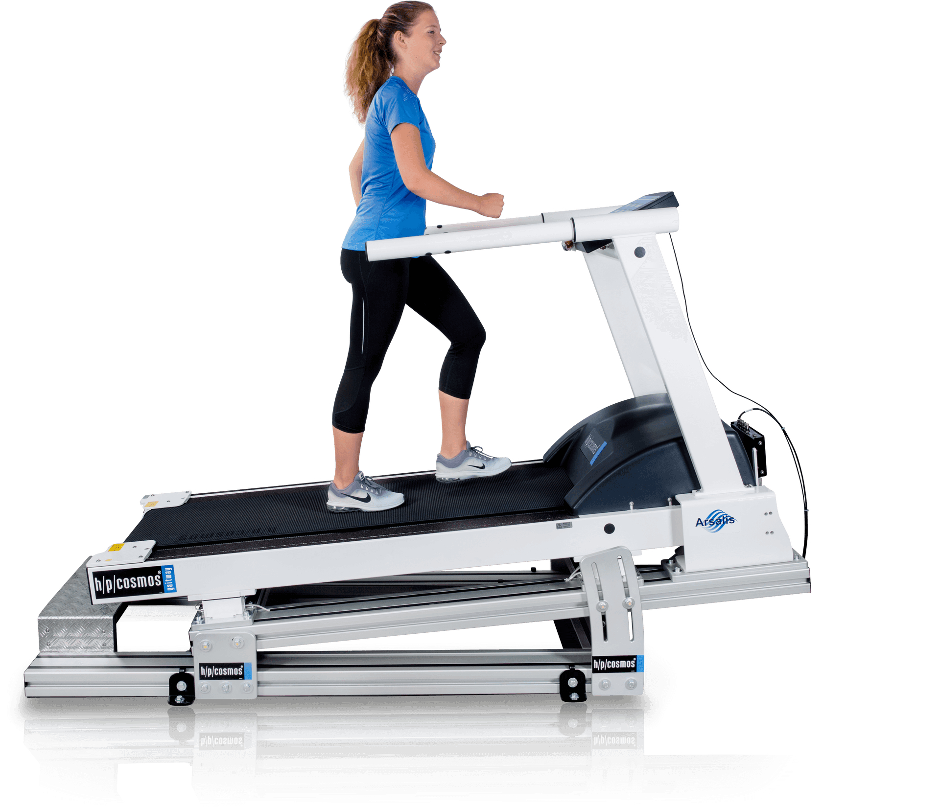 Woman Exercisingon Treadmill PNG Image