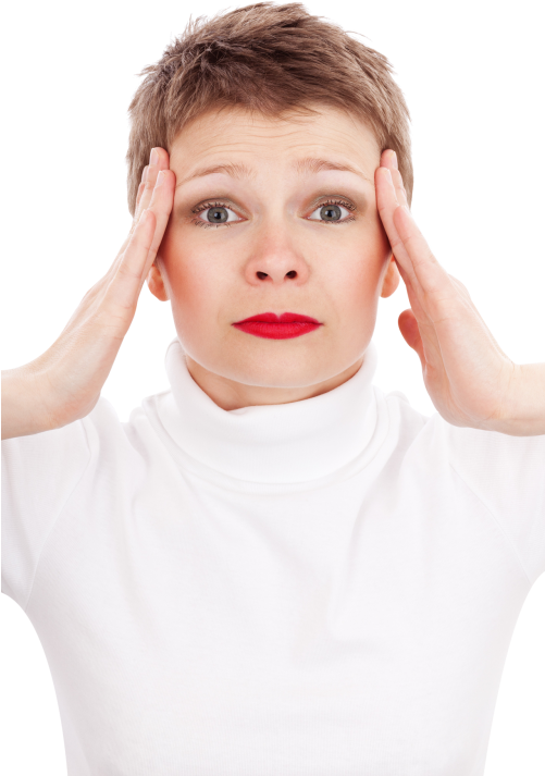 Woman Experiencing Headache PNG Image