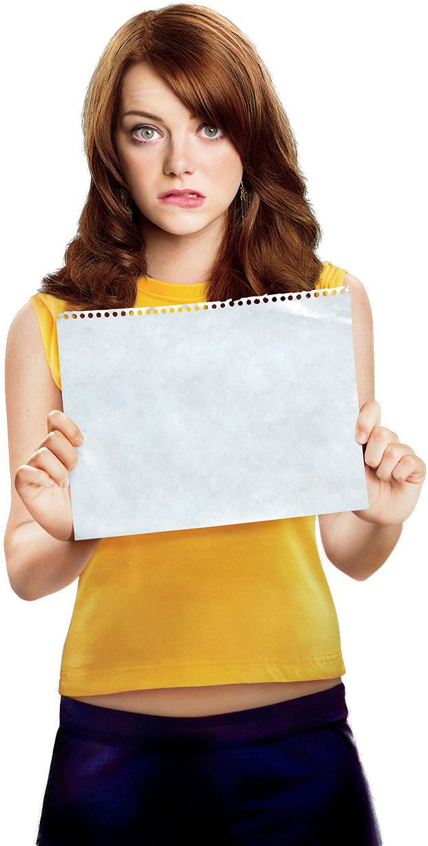 Woman Holding Blank Sign PNG Image