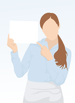 Woman Holding Blank Sign Illustration PNG Image