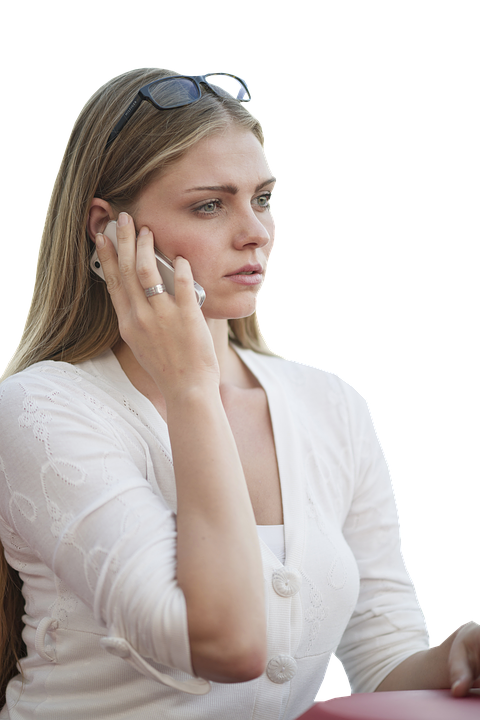 Woman On Phone Conversation PNG Image