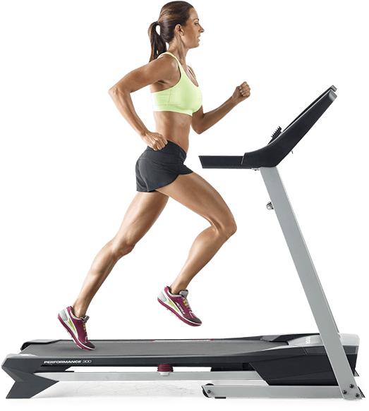 Woman Runningon Treadmill Fitness Exercise PNG Image