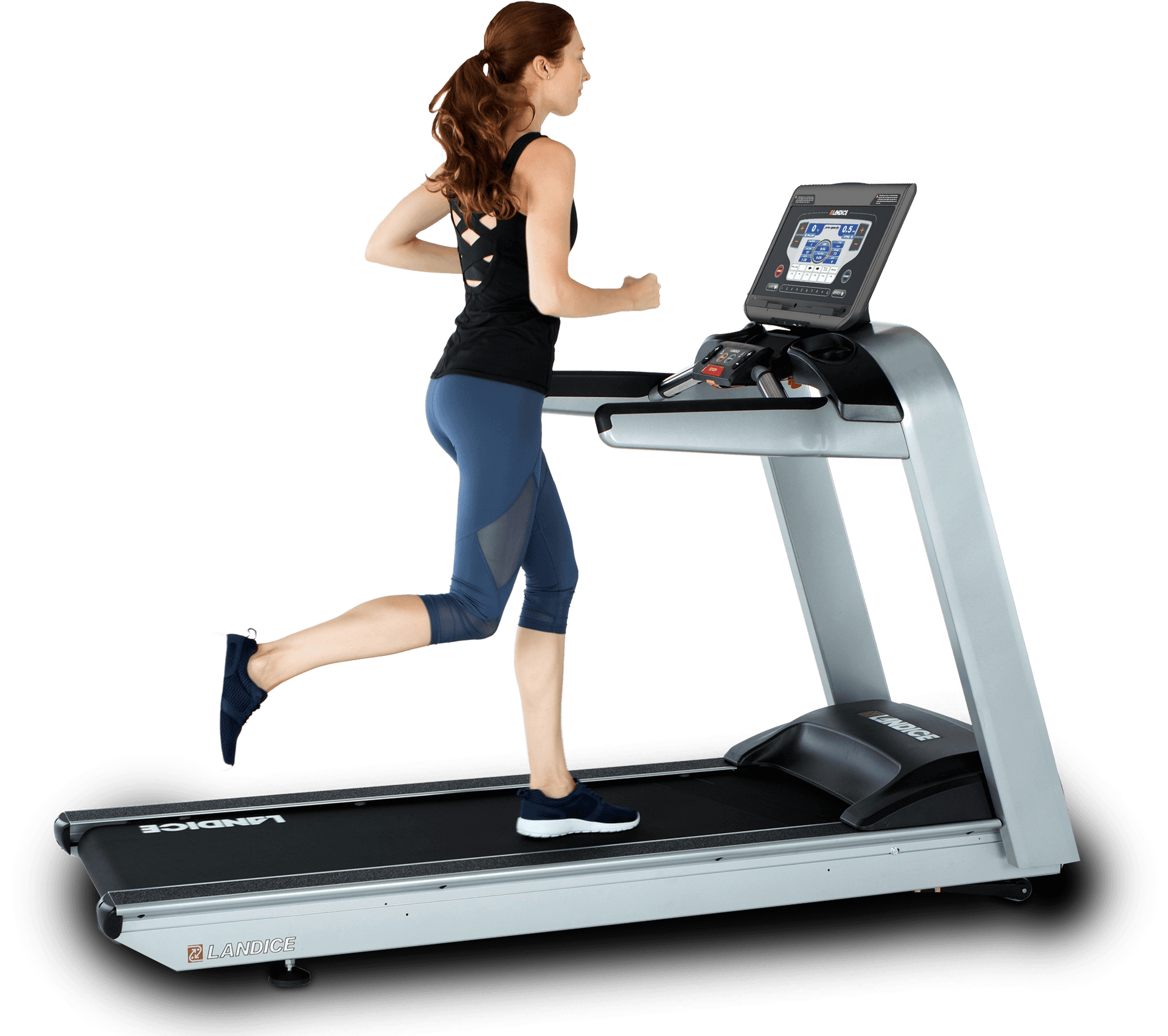 Woman Runningon Treadmill PNG Image