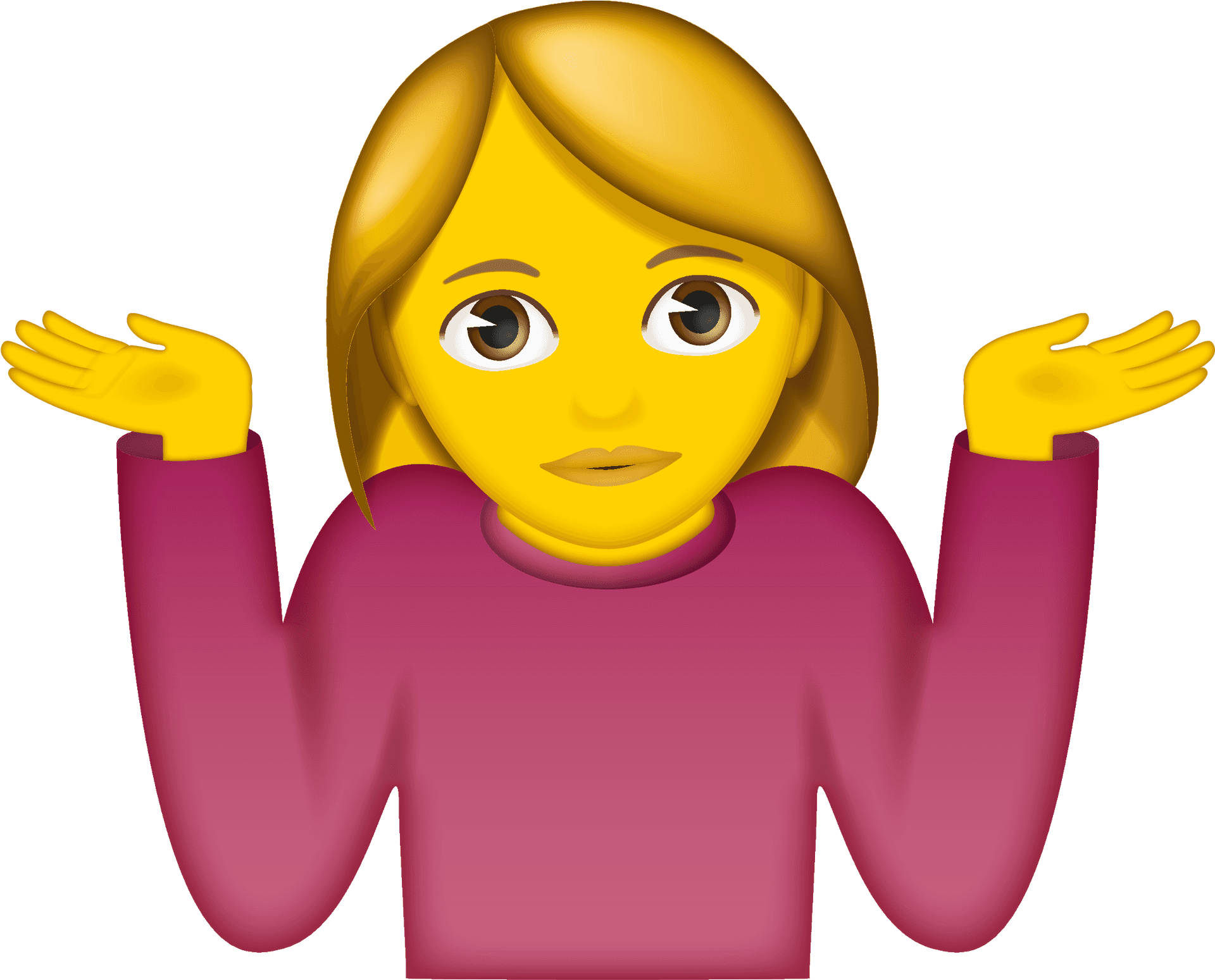 Woman Shrugging Emoji PNG Image