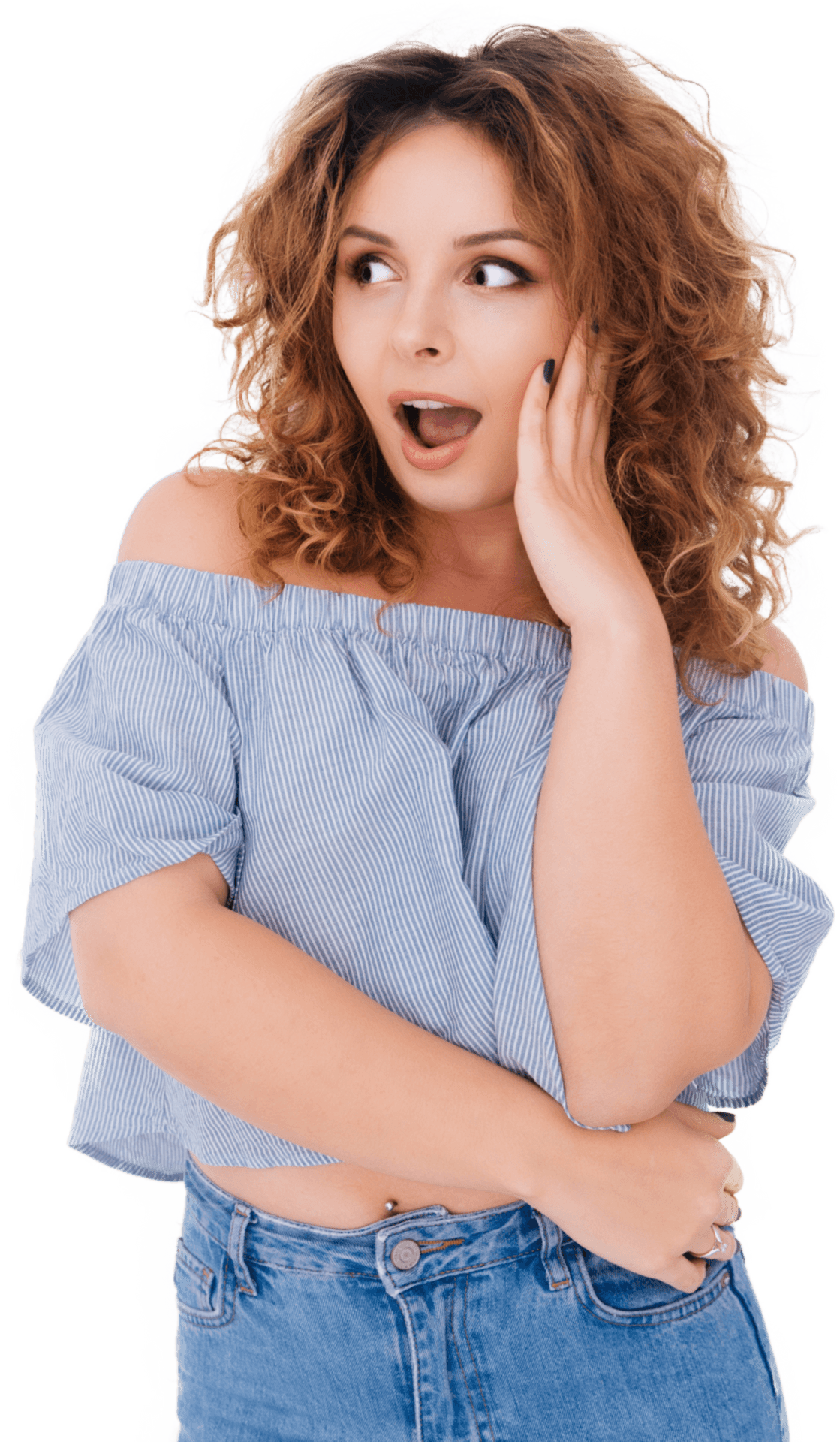 Woman Surprised Expression PNG Image