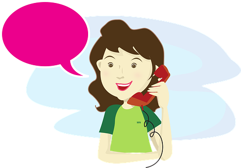 Woman Talkingon Phone Illustration PNG Image