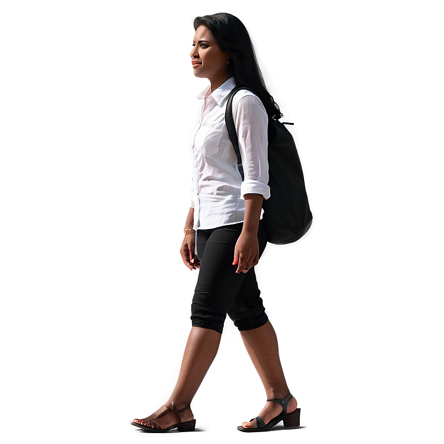 Woman Walking In City Png Qfy PNG Image