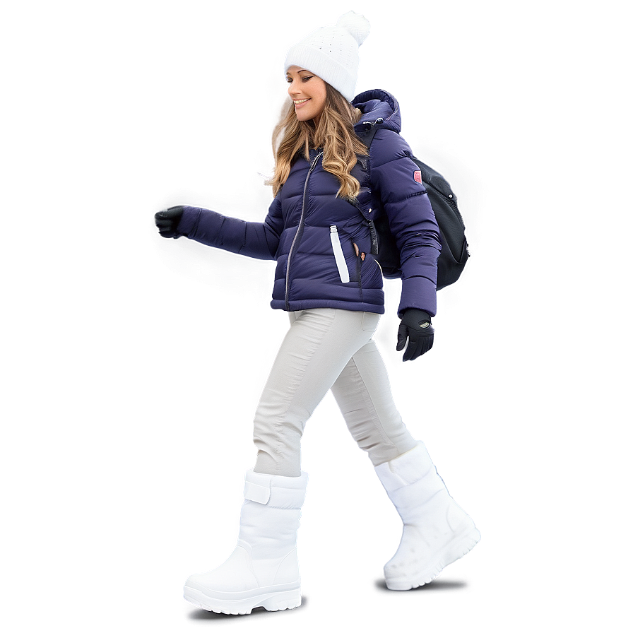 Woman Walking In Snow Png Eko97 PNG Image