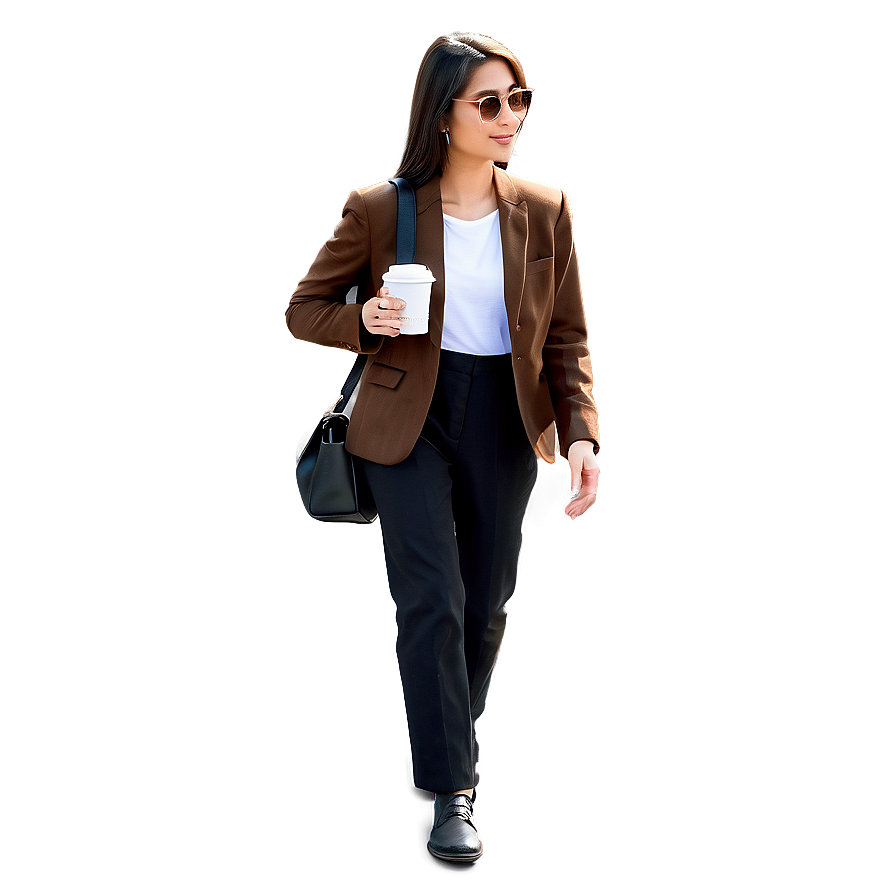 Woman Walking With Coffee Png Uwe PNG Image