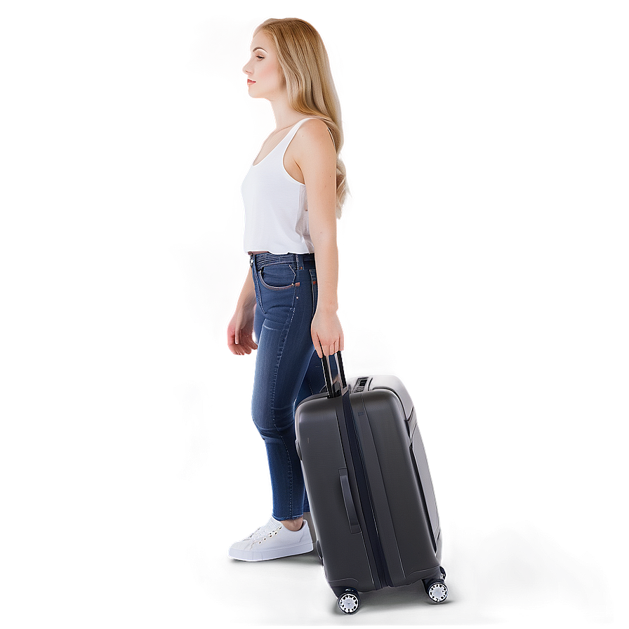 Woman Walking With Luggage Png Rwh15 PNG Image