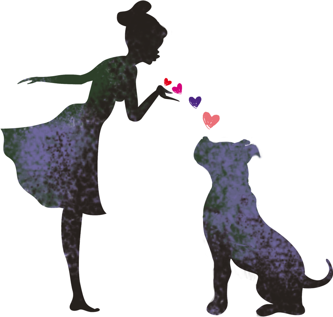 Womanand Dog Silhouette Love PNG Image