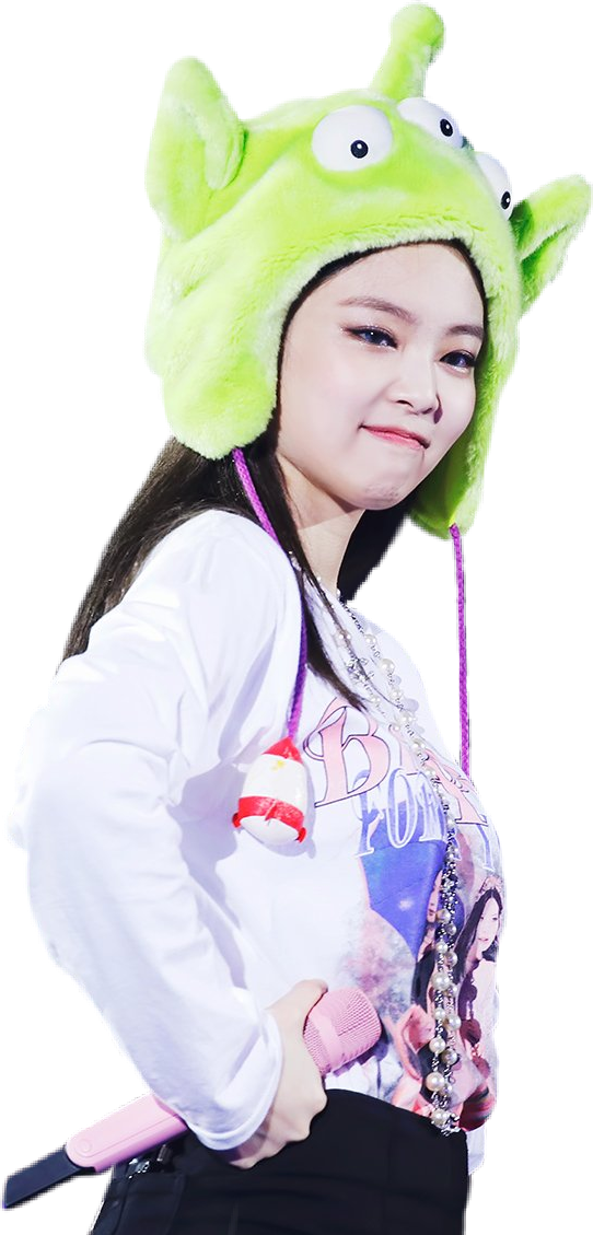 Womanin Green Alien Hat PNG Image