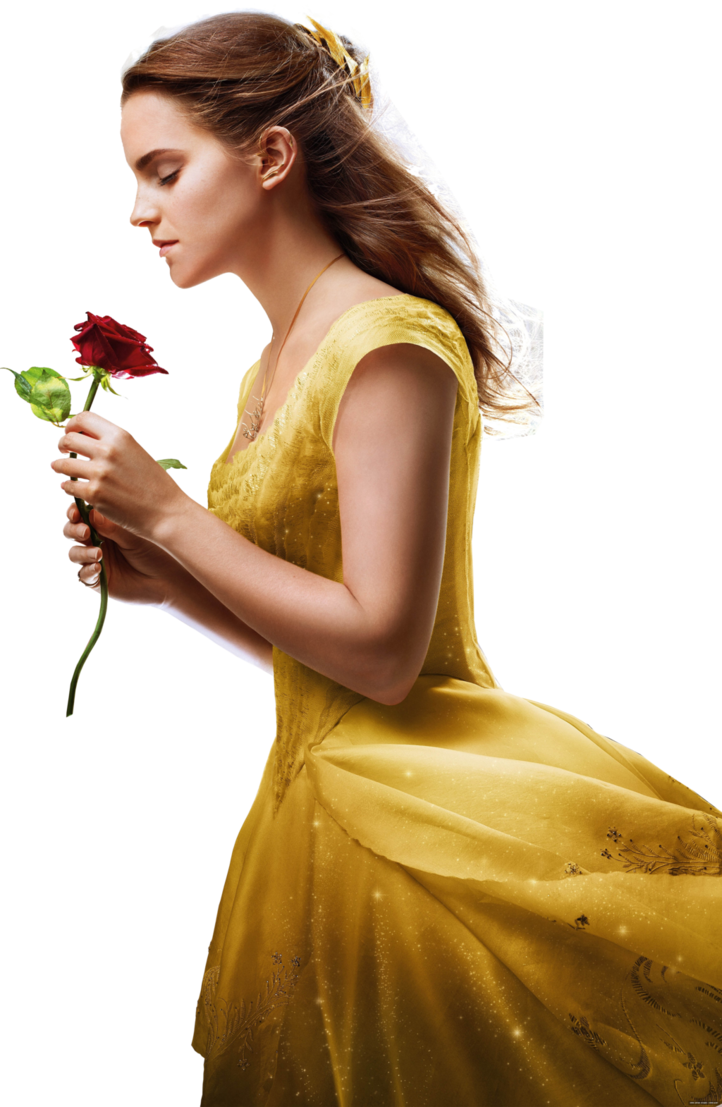 Womanin Yellow Dresswith Red Rose PNG Image