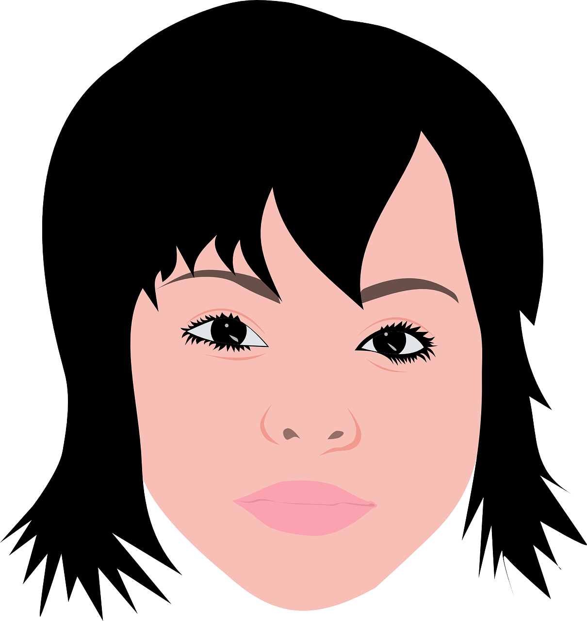 Womanwith Black Hairand Bangs PNG Image