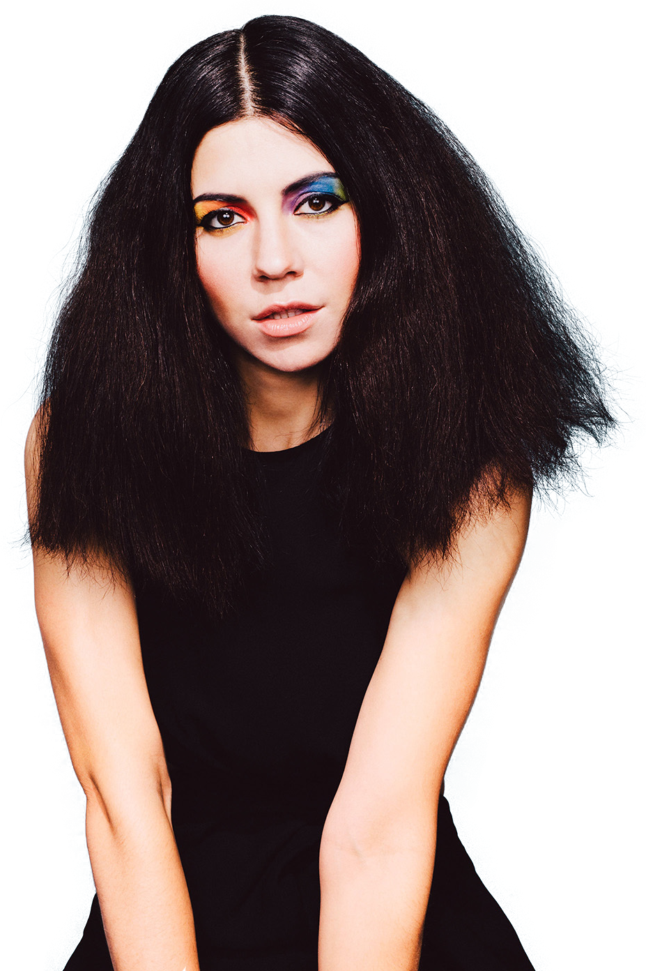 Womanwith Blue Eyeshadowand Black Hair PNG Image