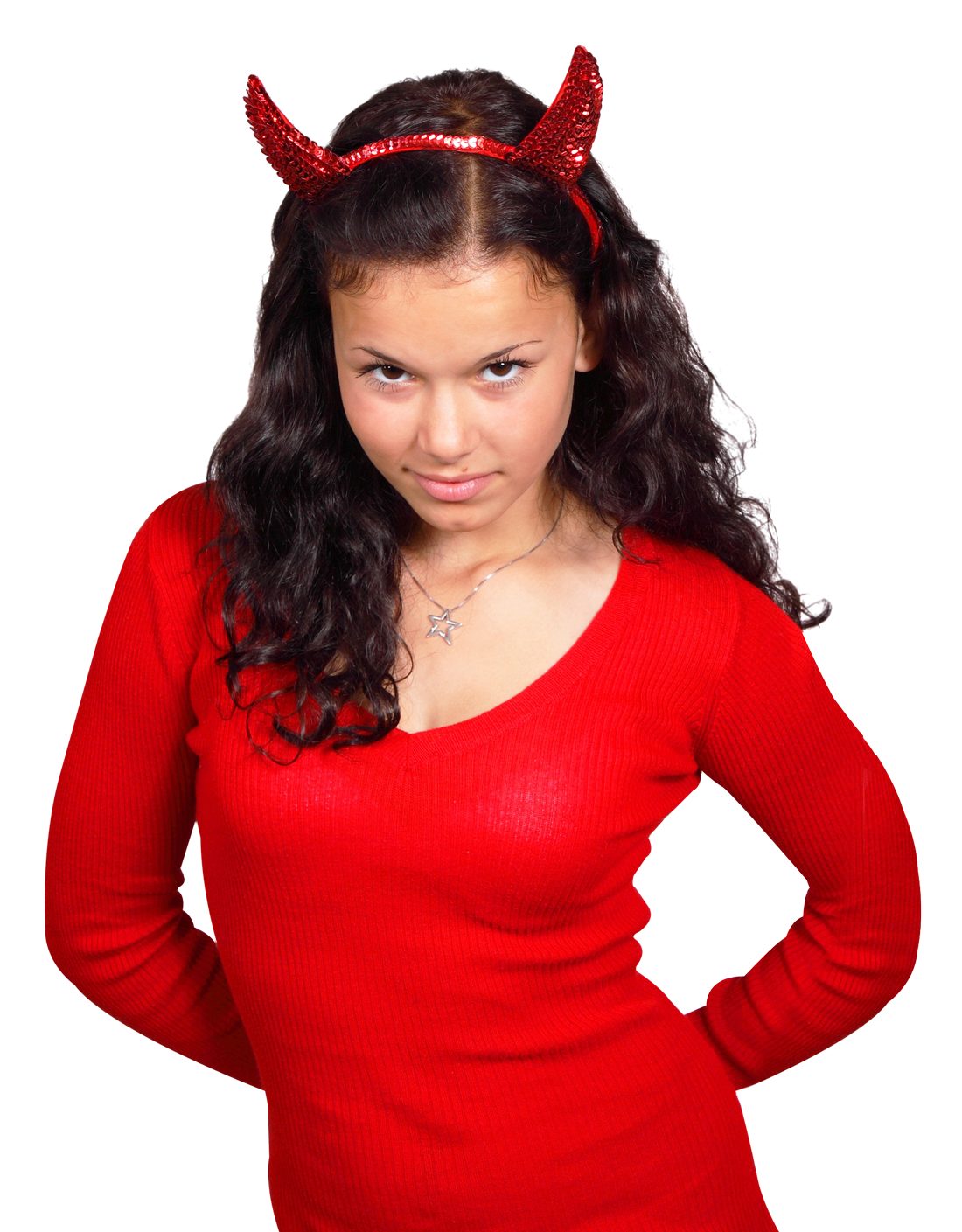 Womanwith Devil Horns PNG Image