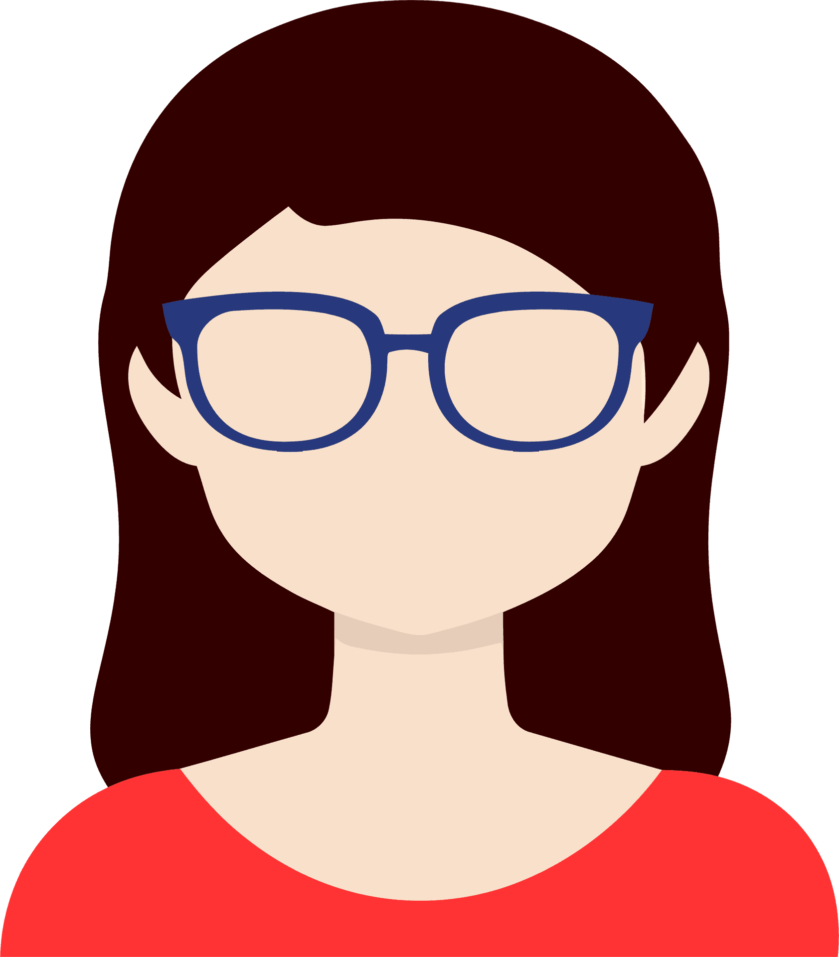 Womanwith Glasses Vector Portrait PNG Image