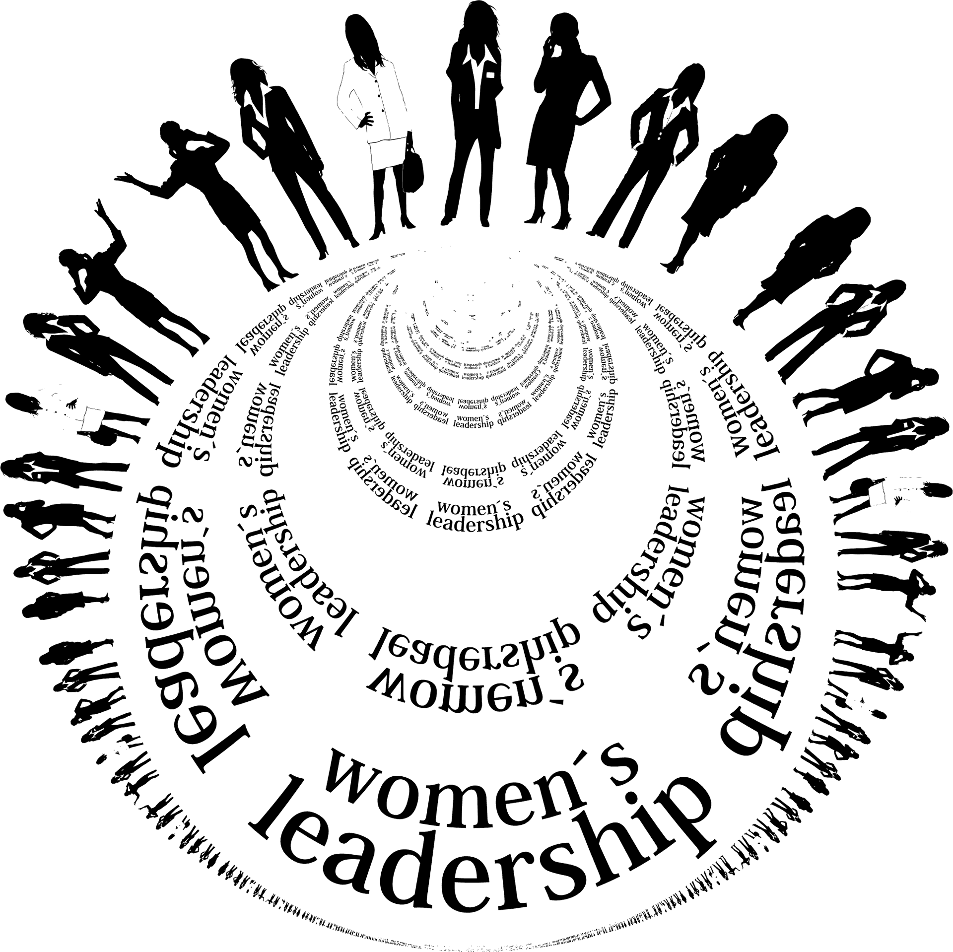 Women Leadership Silhouette Circle PNG Image