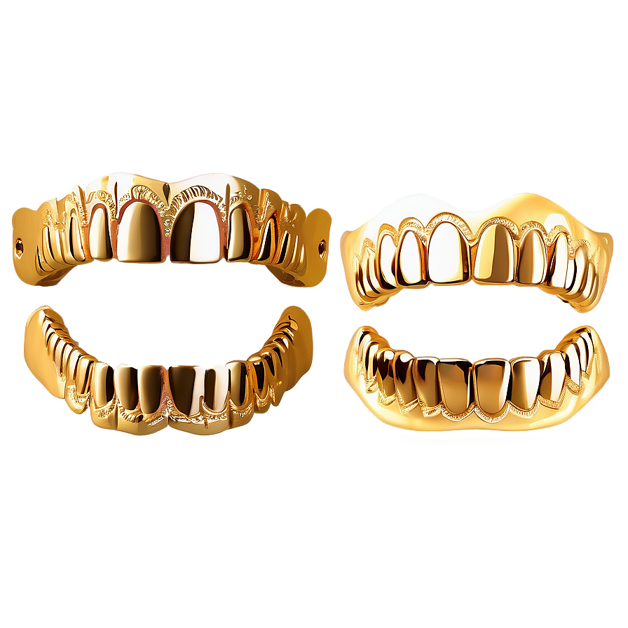 Women's Gold Grillz Styles Png 6 PNG Image