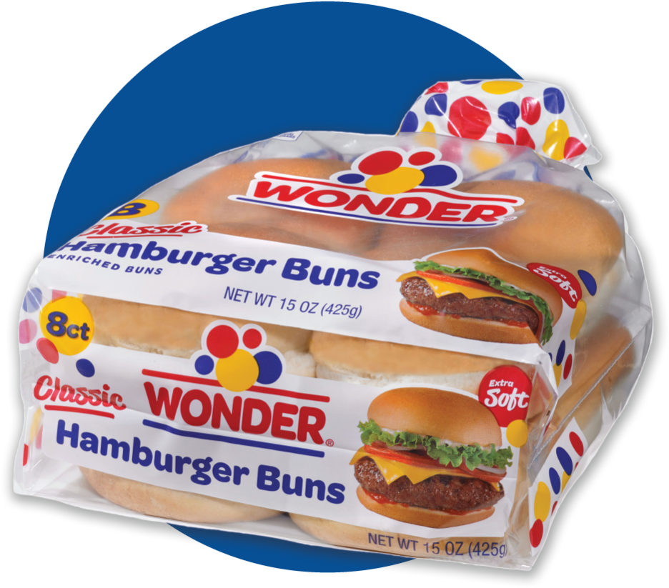 Wonder Hamburger Buns Packaging PNG Image