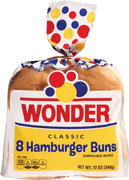 Wonder Hamburger Buns Packaging PNG Image