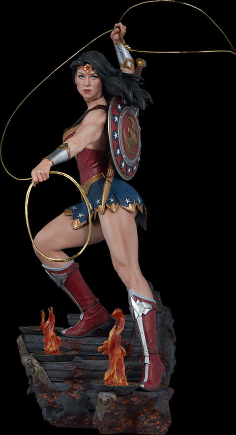 Wonder Woman Action Pose PNG Image