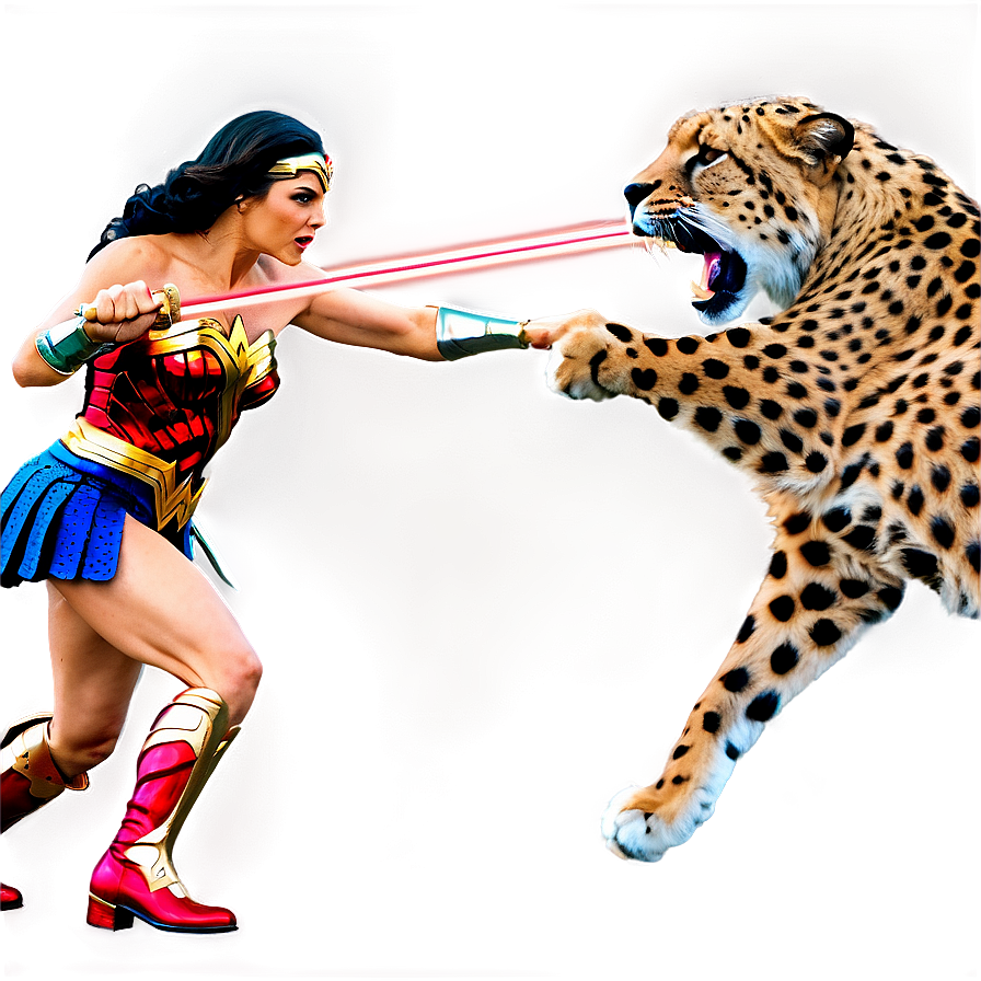 Wonder Woman Cheetah Fight Scene Png Sta PNG Image